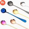 Hi Stainless Steel Stirring Spoon Titanium-plated Rose Gold Spoon Mug Coffee Spoon Round Spoon