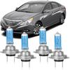 OQSNCV Подходит для Hyundai Sonata 2011 2012 2013 2014 Галогеновые лампы фар, H7 Дальний свет + H7 Ближний свет Комплект сменных ламп фар 100 Вт, Упаковка из 4 штук