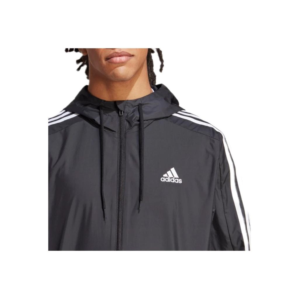 adidas Мужская куртка с капюшоном в полоску с логотипом, верхняя одежда, черная IB0378