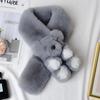 Winter Rex Rabbit Hair Bear Scarf Women Thickened Warm Scarf Imitation Fur Plush Neck Cover
