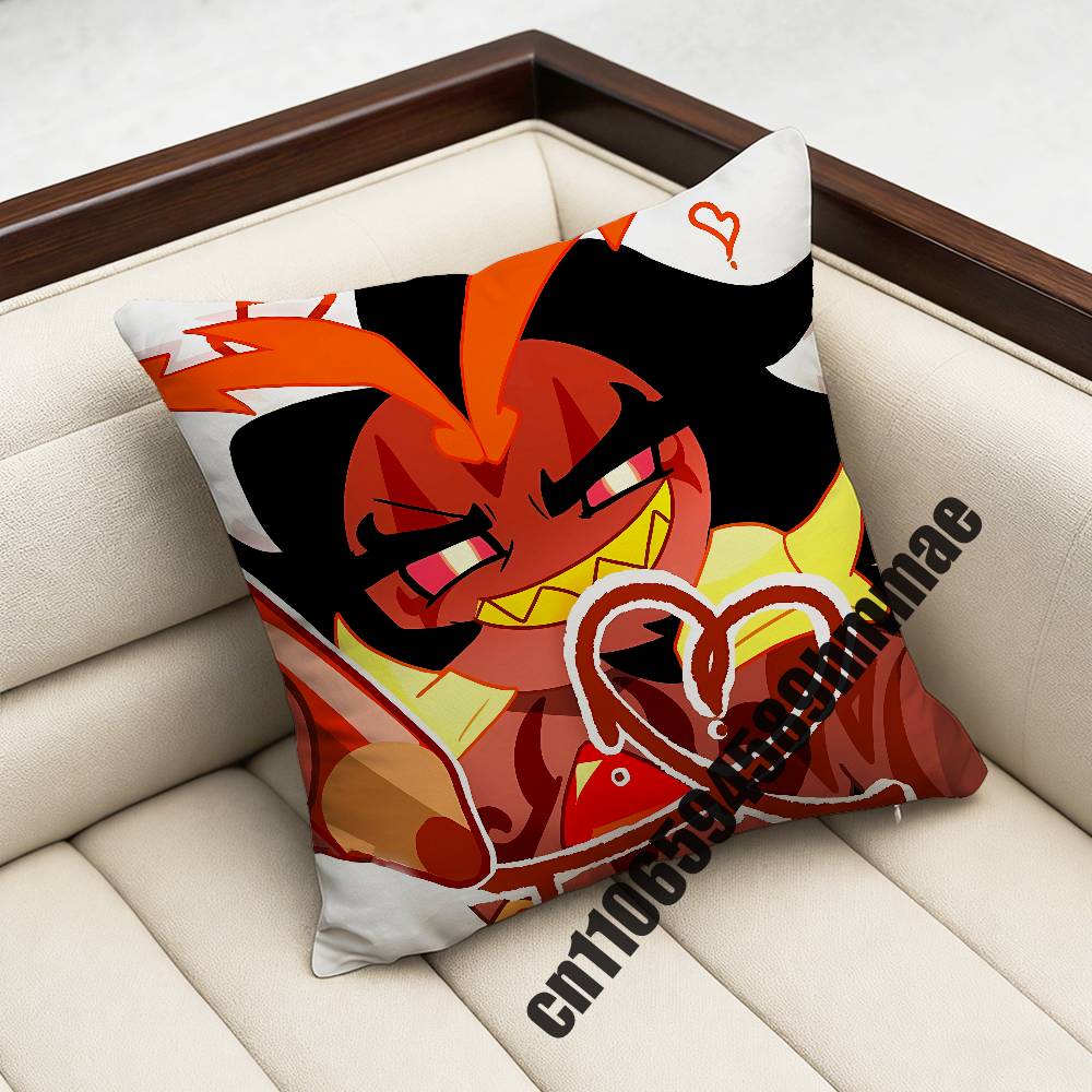 For Burning Spice CCookie Run Throw Pillow Case Sham xcm xcm Square Car Pillowcase Pad Cushion Cover