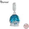 BAMOER из стерлингового серебра 925 пробы, темно-синий хрустальный шар, подвески из бисера для женщин, браслет, ожерелье, сделай сам, циркон, ювелирные изделия