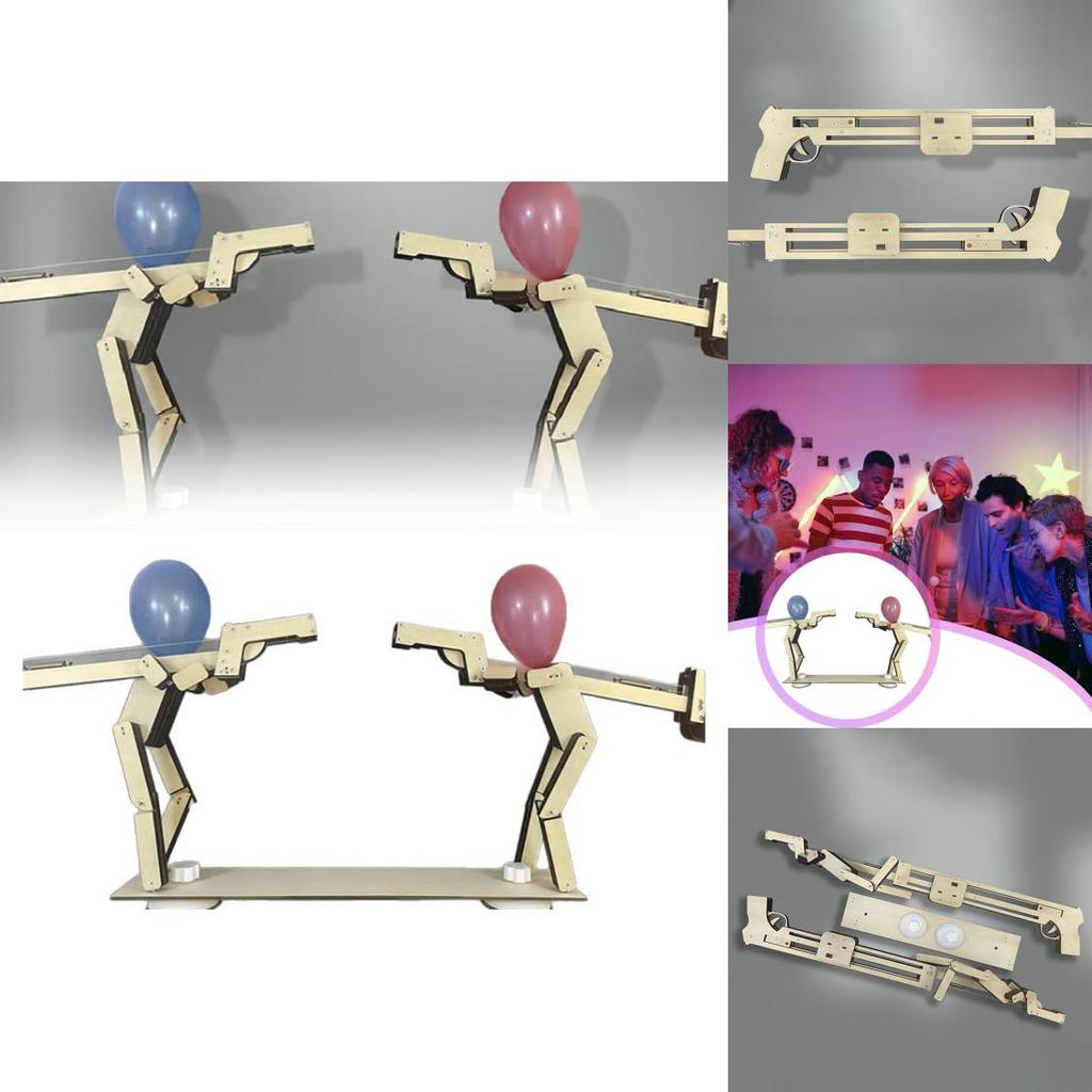 Ручная сборка Деревянные стреляющие куклы Игра с воздушными шарами Набор детских игрушек для игры дома и на вечеринке