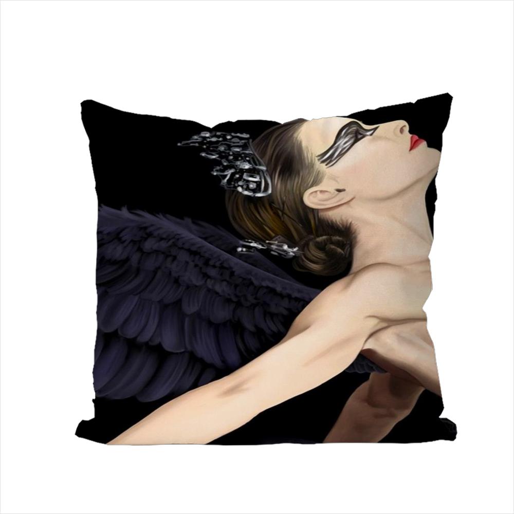 Black Swan Pillow Case For Car Sofa Decorative Home Doublesided Print Plush Square Throw Pillow Cushion Cover