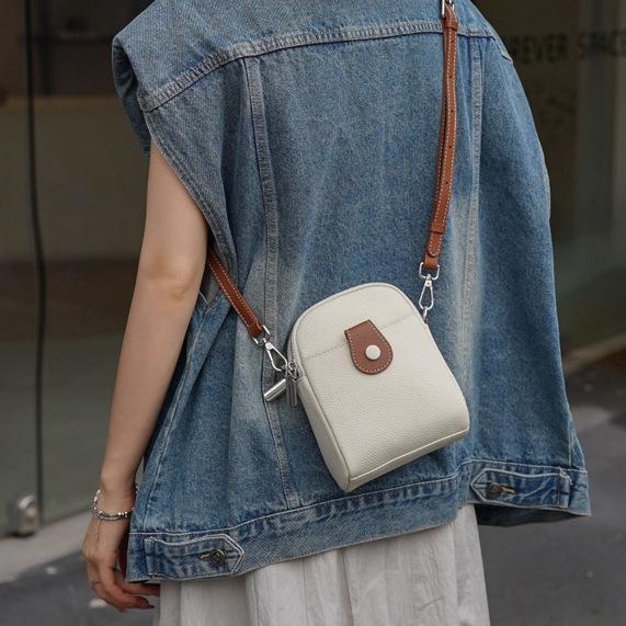 Кожаная сумка для мобильного телефона Женская летняя мини-сумка через плечо Компактная супер-огненная модная маленькая сумка-портфель