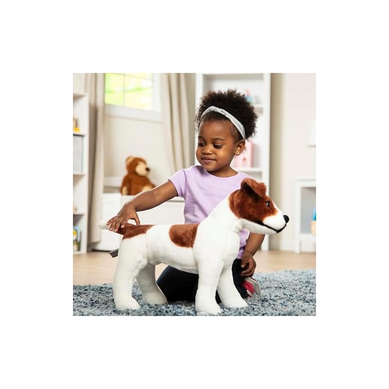Melissa & Doug Гигантские Джек-Рассел-Терьеры - Реалистичные Плюшевые Собаки (Более 12 дюймов в высоту)