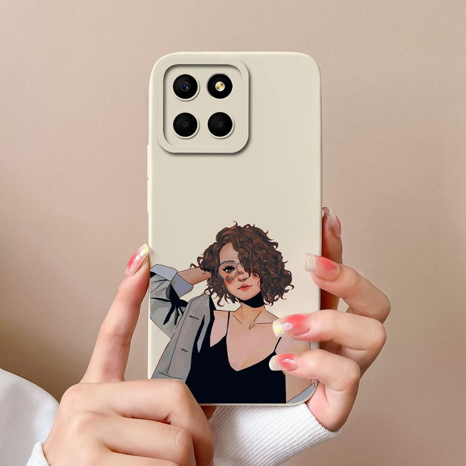 For Huawei Honor X6 X6S X6A Case Cartoon Liquid Silicone Full Coverage Anti Drop Phone Shell For HonorX6 X 6 X6 S A Bumper Funda
