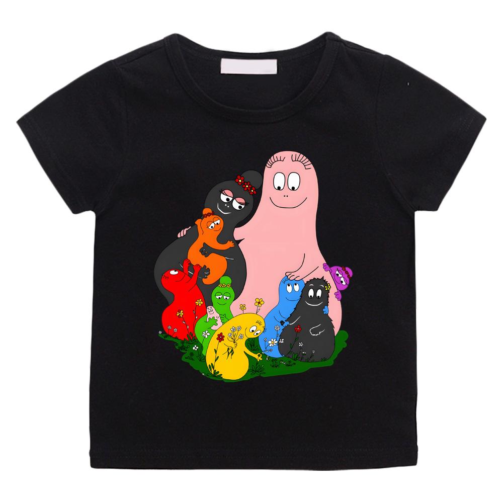 Barbapapa T-shirt 100%Cotton Camisetas Casual Soft Kawaii Cute Boys/ Girls Cartoon Tee-shirt Children Funko Cartoon Soft Tshirt