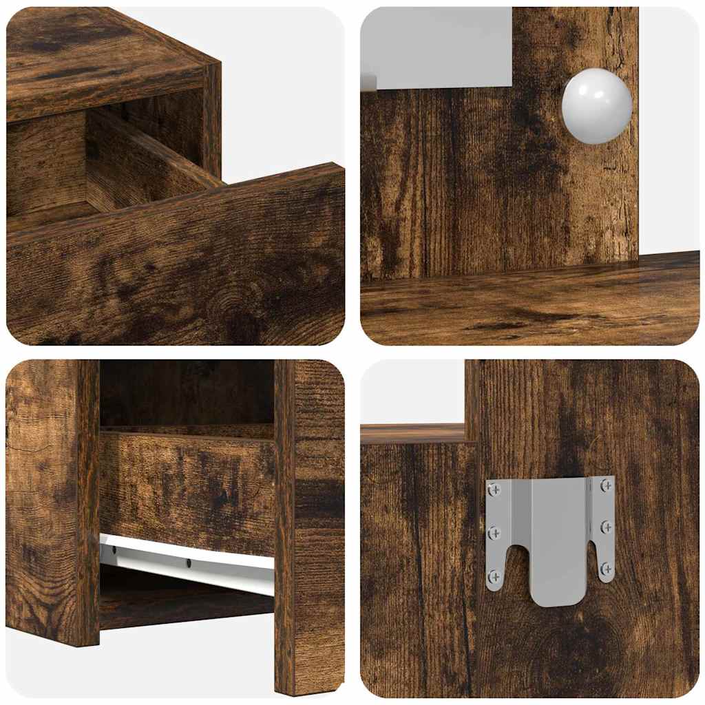 Makeup Table with Storage Brown 100 x 40 x 70 cm Engineered Wood