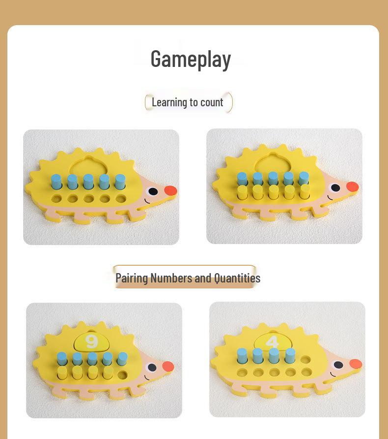 3D Детский сад Ежик Блоки: Монтессори Десятичная система Деревянные математические игрушки
