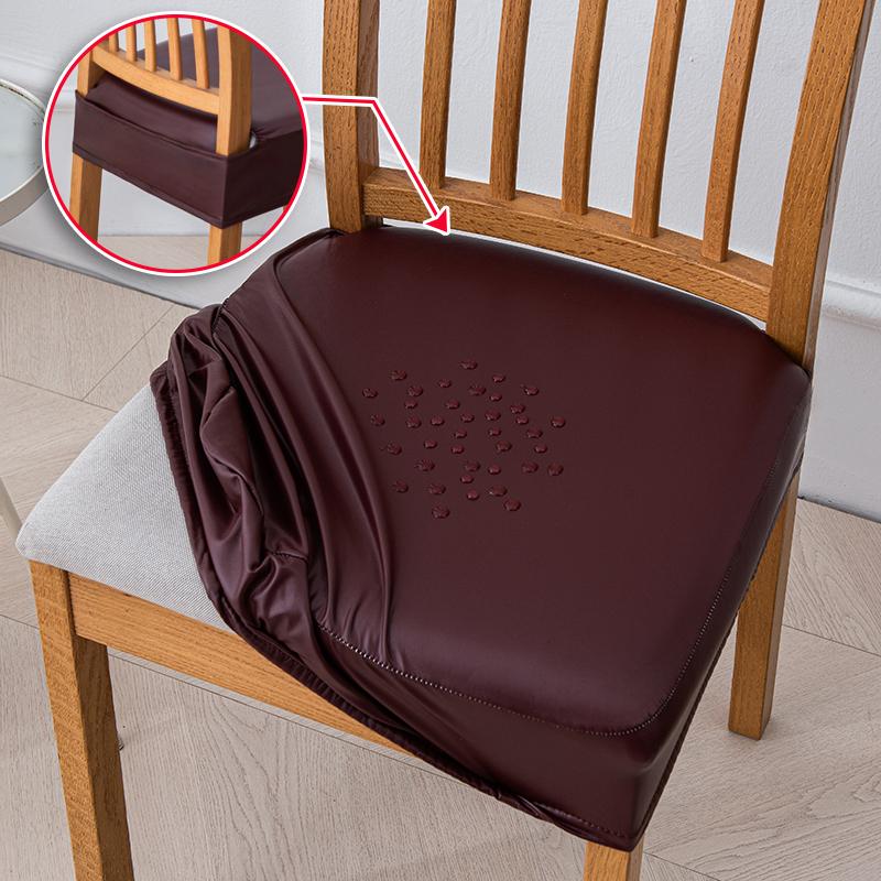 Водонепроницаемые эластичные чехлы на сиденья из полиуретана для обеденных стульев, моющиеся чехлы для обеденных стульев, защитные чехлы для стульев для офиса, банкета, 1 шт.