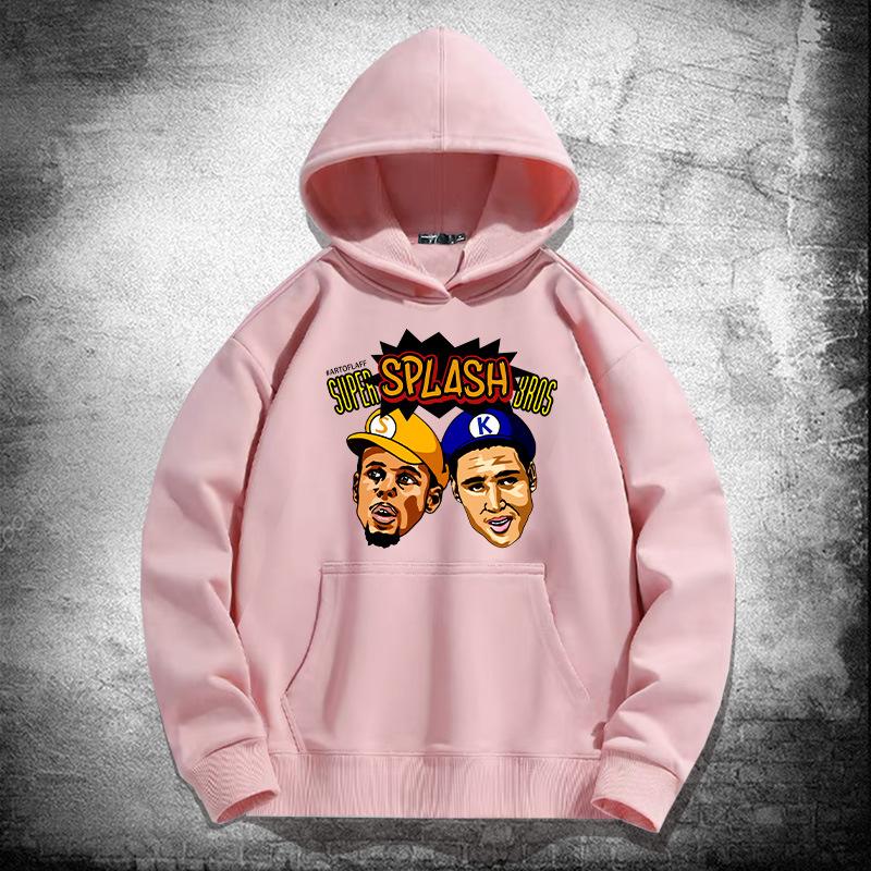 Warriors Splash Brothers hooded sweater men and women trendy basketball sports loose shoulder hoodie jacket
