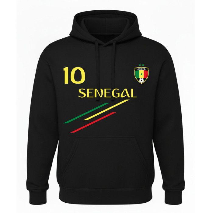 Sweat à Capuche - NPZ - Inspiré Sénégal - Numéro 10 - Écusson Fédéral - Couleurs Nationales
