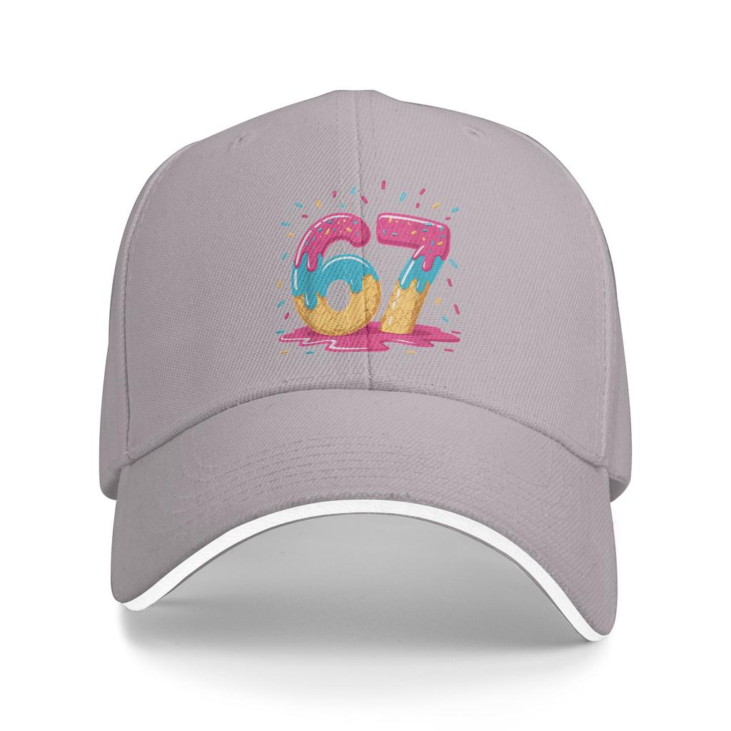 67 Ice Cream Drip Meme Six Seven Gen Alpha Slang Sun Baseball Cap Summer Unisex Design Hip Hop Hats Fashion Outdoor Snapback Cap
