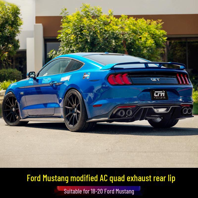 18-23 Ford Mustang AC Style Carbon Fiber Rear Lip Spoiler with Four-Outlet Body Kit