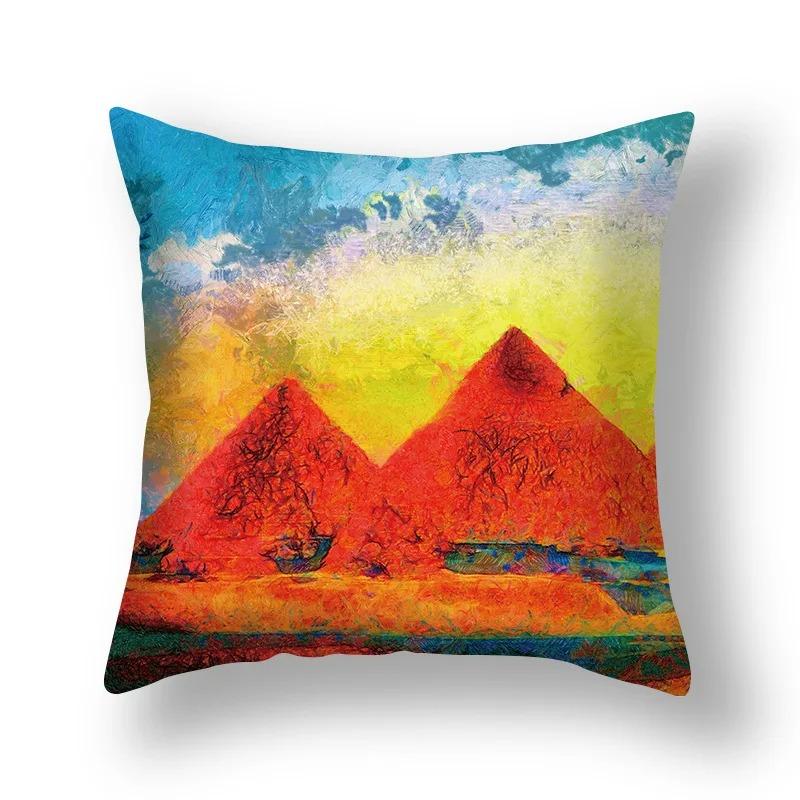 Pillowcase Sofa Living Room Colorful Tree Cushion Cover Home Decoration Tree Landscape Pillowcase