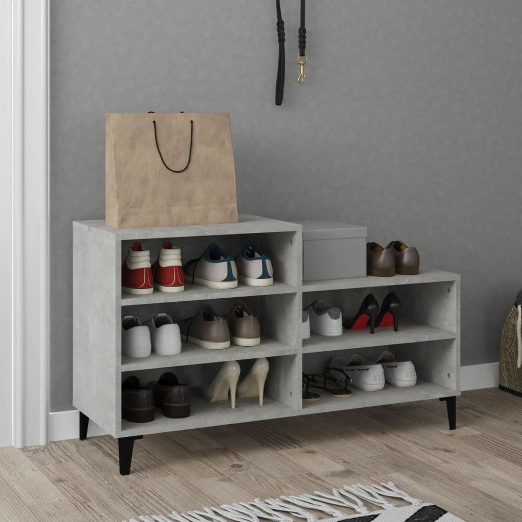 Shoe Rack Concrete Grey 102 x 36 x 60 cm Particleboard
