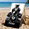 Custom Name Beach Towel Bat City Hero Artwork Microfiber Beach Towel, Lightweight for Summer Travel, Swimming Pool Fan Birthday Gift