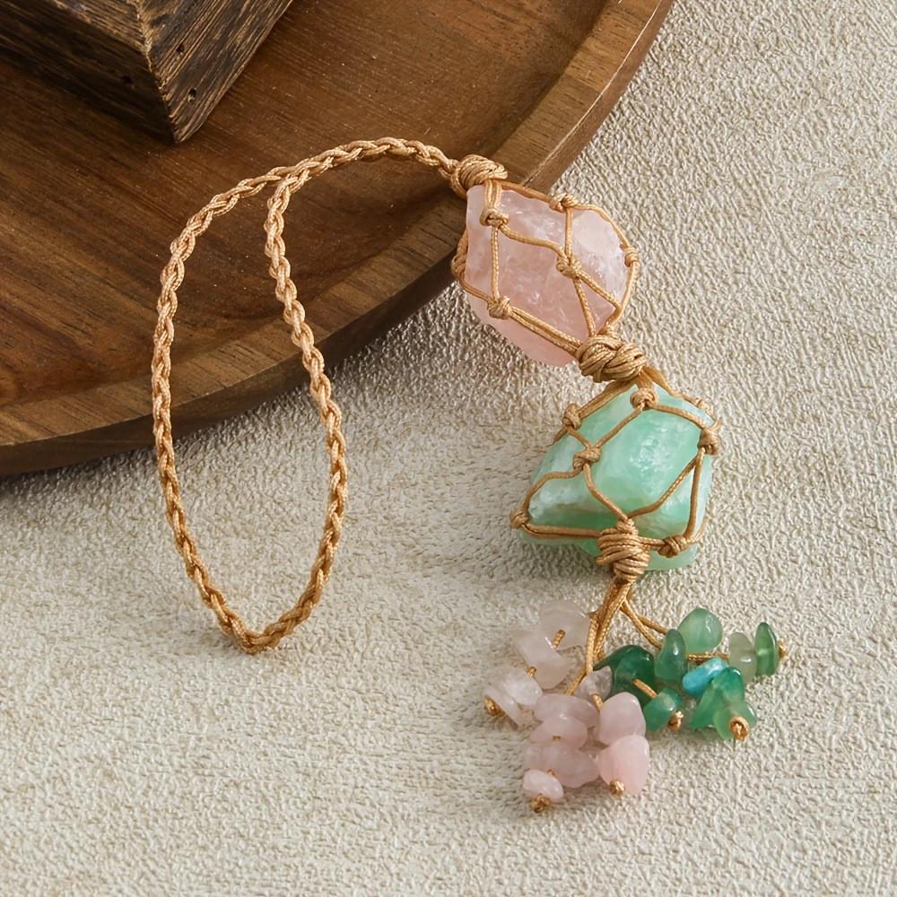 Artificial Crystal Column Pendant With Handmade Car Decor For Fashion Style