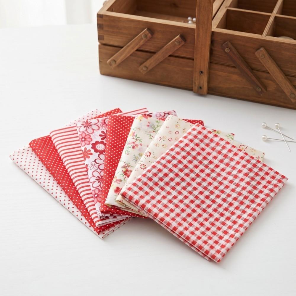 7Pcs Pure cotton material Patchwork Fabric 7 pieces per set Pre-cut Cloth Quilt sewing making