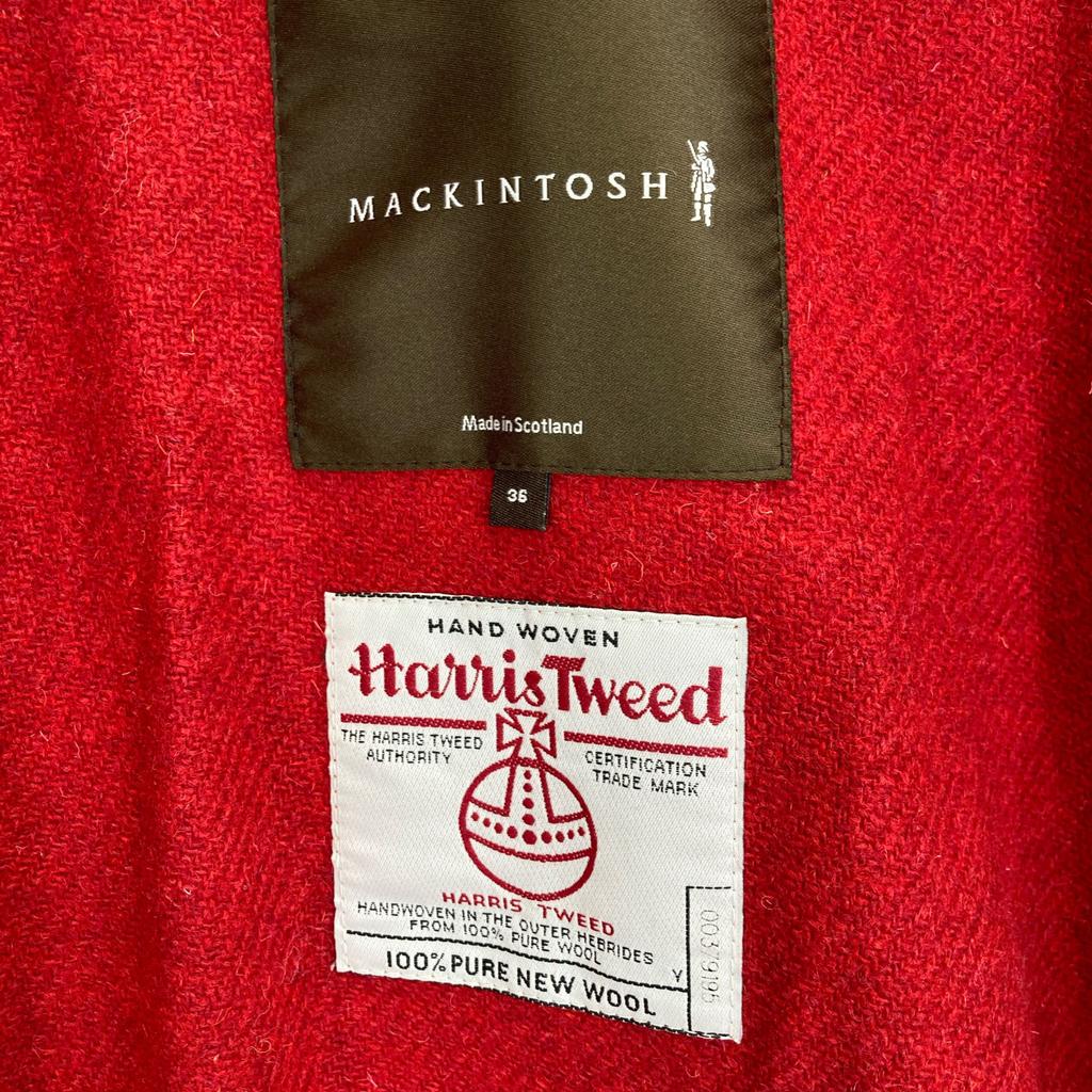 MACKINTOSH № YG Пальто тренч темно-синего цвета с подкладкой из твида Харрис 36 Темно-синий Б/у