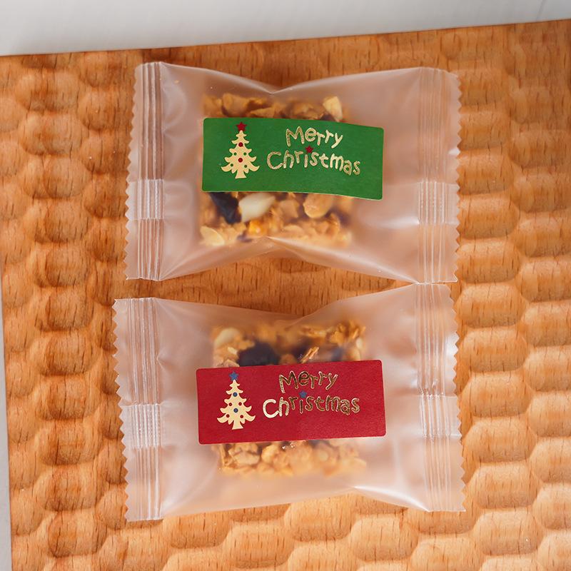Christmas Cupcake Decoration Top Christmas Tree Reindeer Biscuit Packaging Merry Christmas Party Packaging Bag Decor Stickers