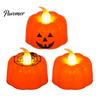 Reusable Holiday Scene Decorations 2Pcs Halloween Pumpkin Flameless Candles, Battery Operated LED Candle, Decorative Candles Atmosphere Lighting