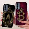 Case For Motorola Moto G62 5G G42 G32 G22 4G Cover Luxury Crown Letters Soft Black Silicone Shockproof Bumper on MotoG62 5G Capa