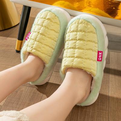 Хлопковые тапочки женские сезон домашние комнатные осенние пара пушистые туфли домашние нескользящие домашние хлопковые шлепанцы мужской день