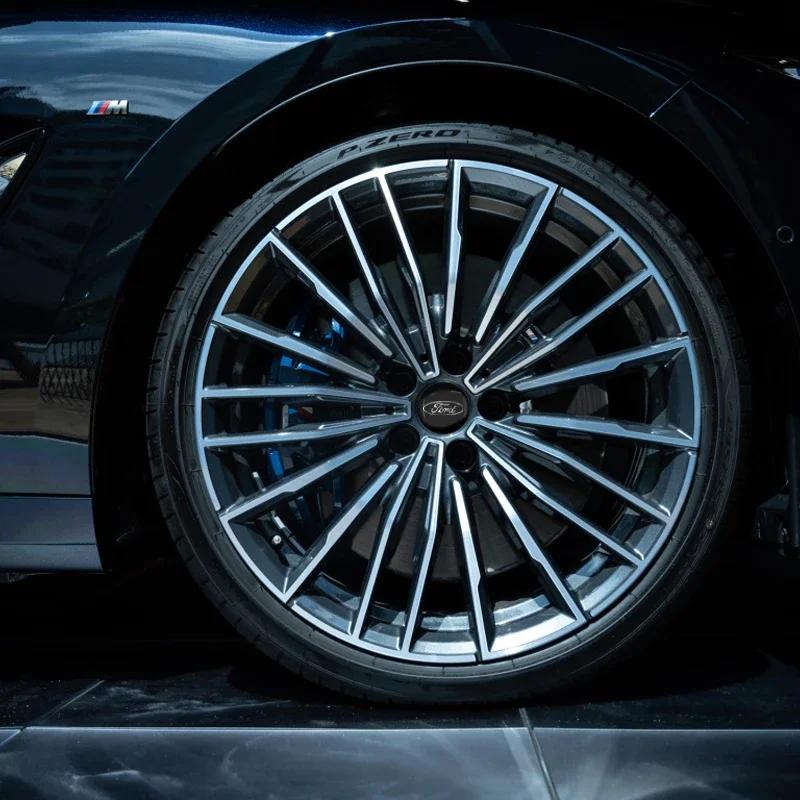 Новая автомобильная наклейка 2026 года для Ford 4 шт. Наклейка на центральную заглушку ступицы колеса автомобиля Логотип Наклейка на колесо для Ford Kuga Focus Fiesta Ecosport Mondeo
