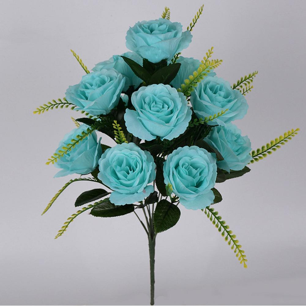 12 Heads Valentine's Day Flowers Mini Crystal Grass Bouquet Natural Simulated Rose  Home Decorative