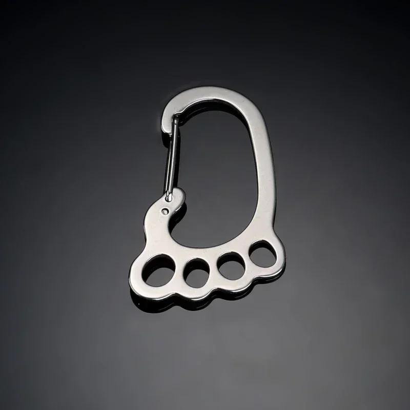 Креативный брелок в форме ноги, гладкая пряжка из нержавеющей стали с 4 кольцами для ключей, забавный подарочный держатель для ключей