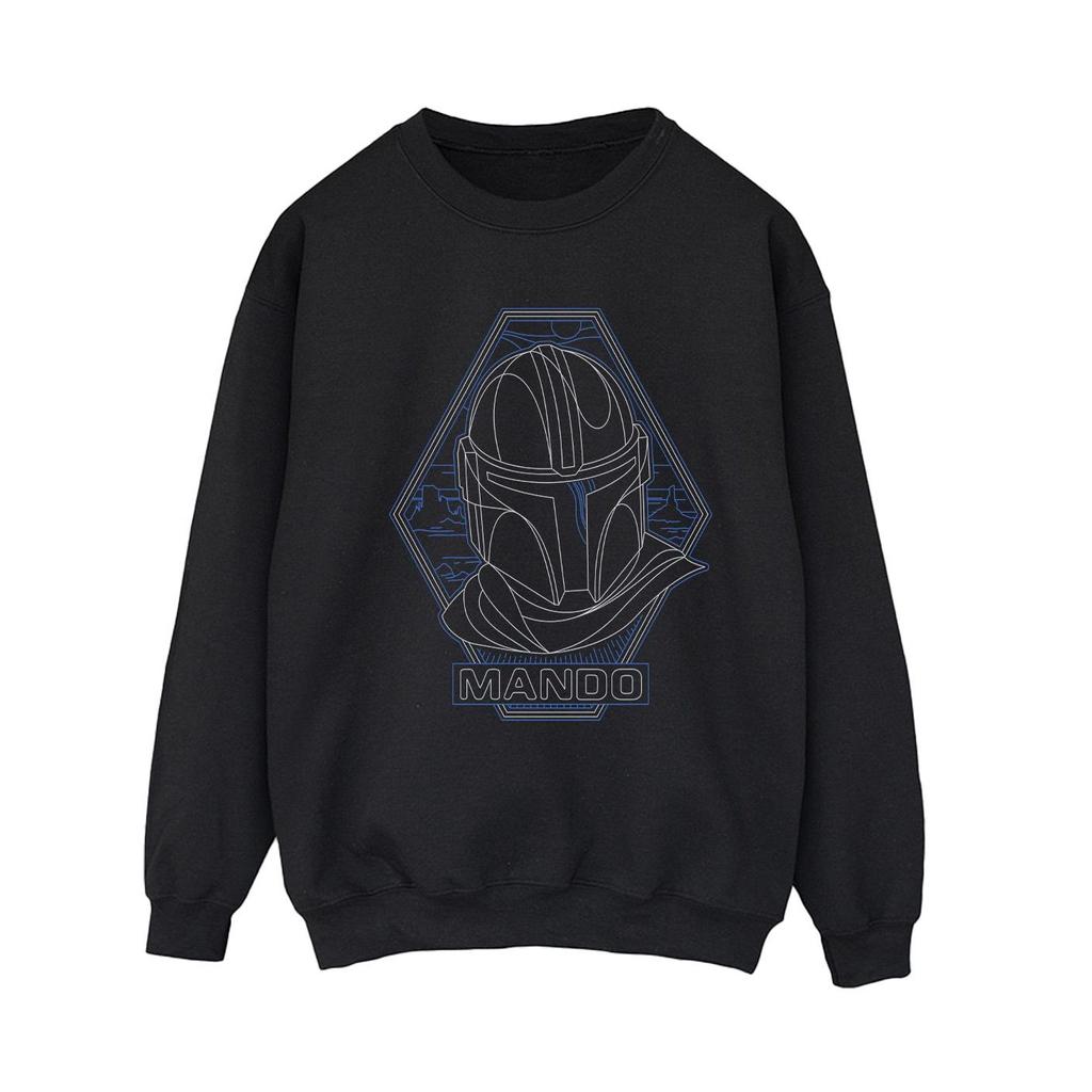 Star Wars Womens/Ladies The Mandalorian Outline Helm Diamond Sweatshirt