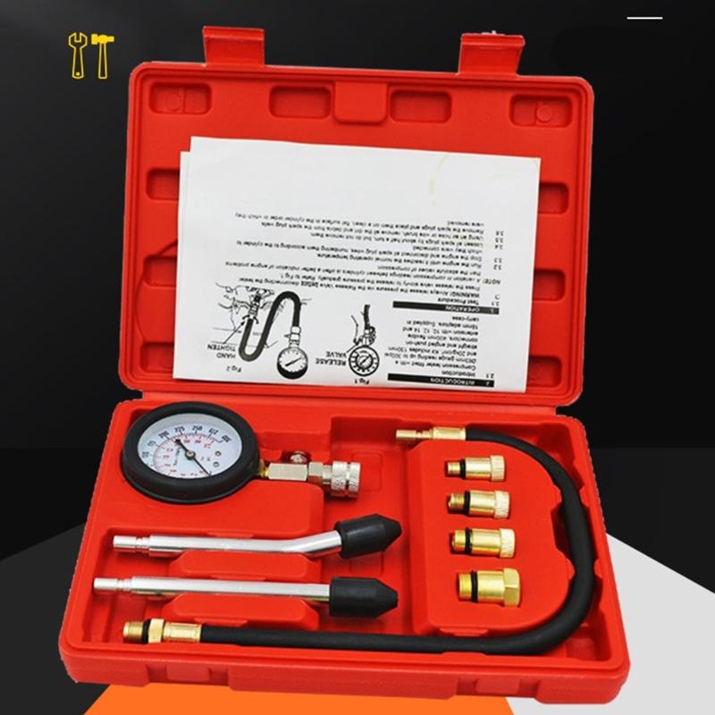Тестер компрессии цилиндров бензинового двигателя Автомобильный инструмент 0-300PSI Тестер