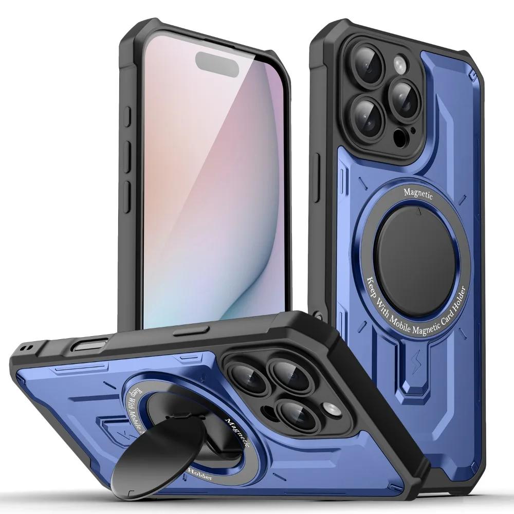 Чехол для телефона с магнитным кольцом для iPhone 16 15 Plus 14 13 12 11 Pro Max XS XR X 7 8, защитный чехол из жесткого пластика