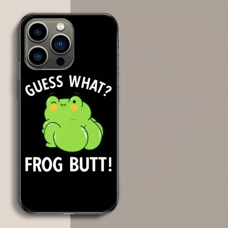 Frog Butt Phone Case For Iphone 17 Air 15 Pro 14 Plus 16 Pro Max 12 13 Mini 11 16E X XS Cover Cute Fundas