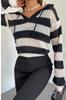 Women's Fashion Pullover Long Sleeve Sweaters Autumn and Winter Casual Knitted Top T-shirt One Size SL