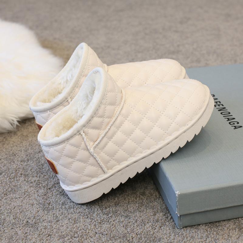 Новые детские кожаные зимние ботинки, водонепроницаемые и теплые хлопковые ботинки, осенне-зимняя обувь из бархатного хлопка