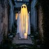 Weighted Fabric Ghost Halloween Hanging Swing Decoration, Light Up Large Spooky Outdoor Decorations on A for Outside Garden Yard Porch Tree Decor Easy