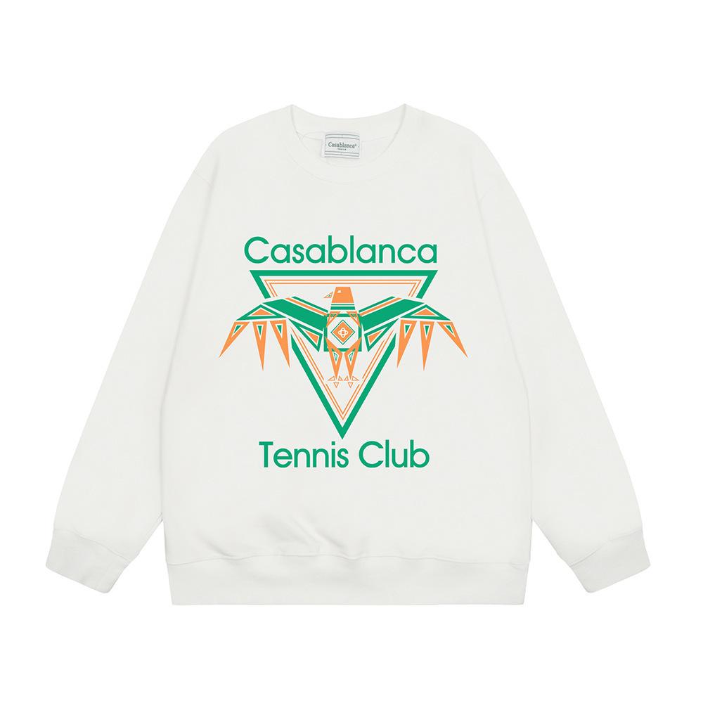 Трендовый международный бренд Casablanca Casablanca letter painted print мужской и женский свитшот с круглым вырезом 380г