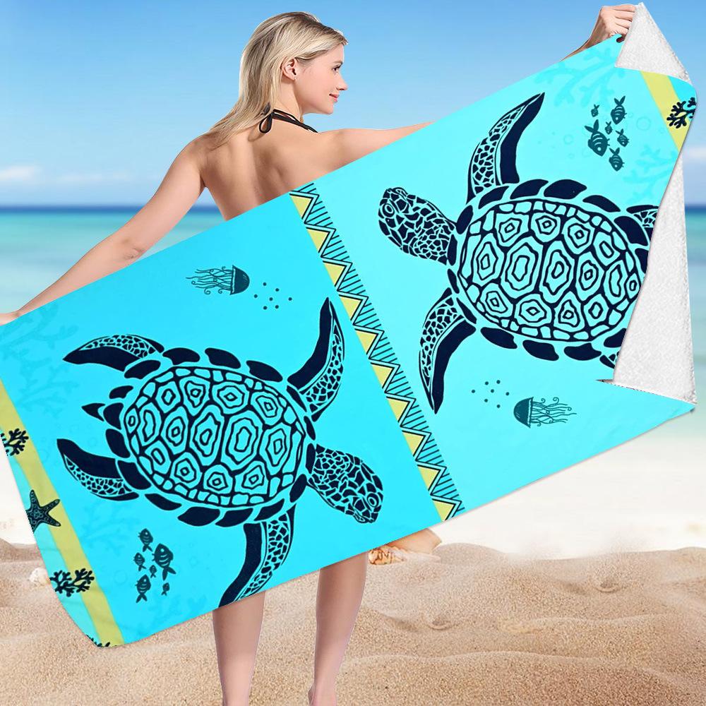 Turtle Beach TowelMicrofiberdouble-sided Velvetbeach Towelswimming Towelversatile Square Towel