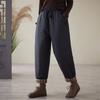 Ретро хлопковые утолщенные хлопковые брюки для женщин на зиму, новые свободные и облегающие повседневные теплые шаровары для мам