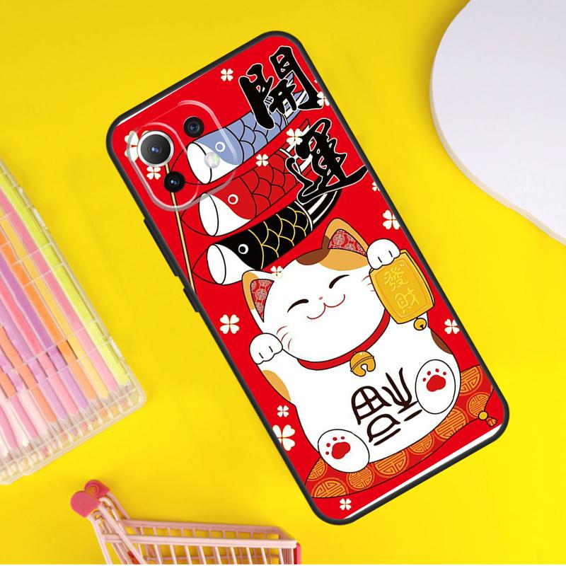 Китайский милый счастливый кот Чехол Для Xiaomi 14 Ultra 13 11T 12T 13T 14T Pro POCO X7 X6 Pro X3 X5 F3 F5 M6 F6 Pro Чехол