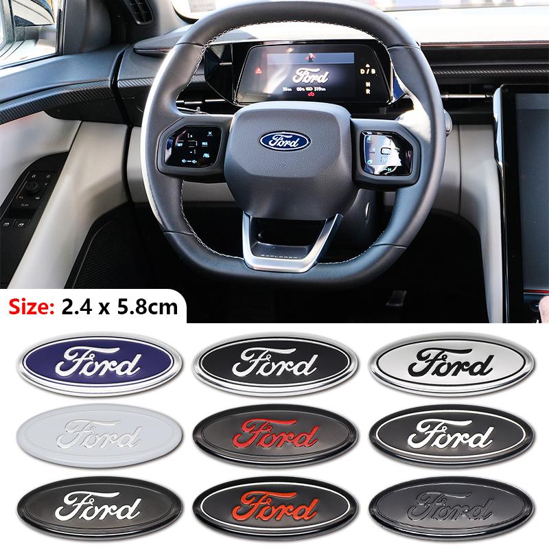 5.8cm 3D Aluminum Steering Wheel Center Badge Emblem Cover For Ford Focus MK2 MK3 Fiesta MK4 MK7 Fusion Mondeo Tuning Accessory CVY1