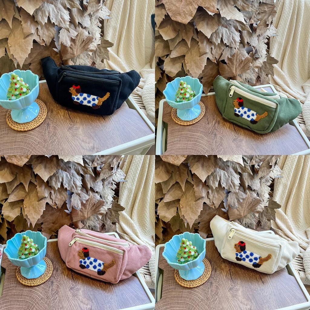 Adorable Children's Corduroy Crossbody Bag Lightweight Stylish And Versatile For Preschoolers