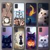 Cute Cat For Samsung Galaxy S21 A51 S20 A50 A71 A70 A20 A40 S10 S9 S8 Plus Ultra S10e NOTE 10 9 8 Plus Black Soft TPU Phone Case