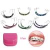 1 пара dental fake braces временное украшение для зубов с крючком с металлическими проволоками цветной металлический брекет лигатурные резинки dental tool