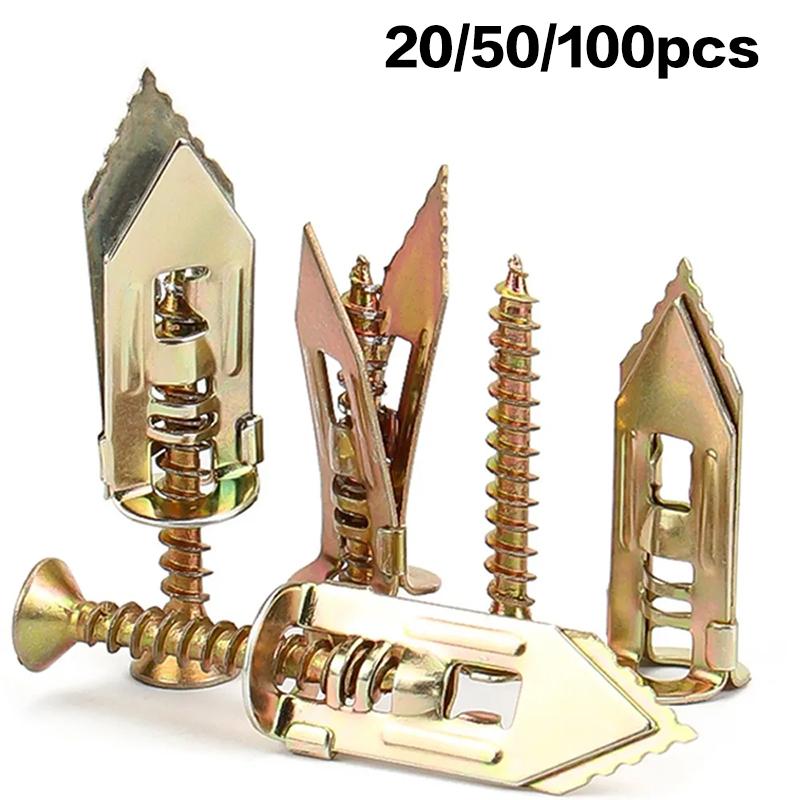 20/50/100 Набор Саморезы Самосверлящие Анкеры Шурупы Анкеры для гипсокартона Расширительные гвозди Использование Для Гипсокартона