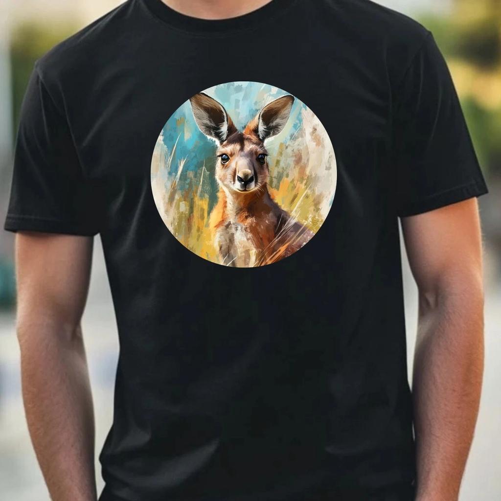 T-Shirt Herren Känguru Portrait Motiv Baumwolle Größe XS bis 5XL