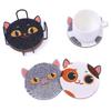 Anti Slip DIY  Painting Coasters Cartoon DIY Cat Tablemat  Home Decor